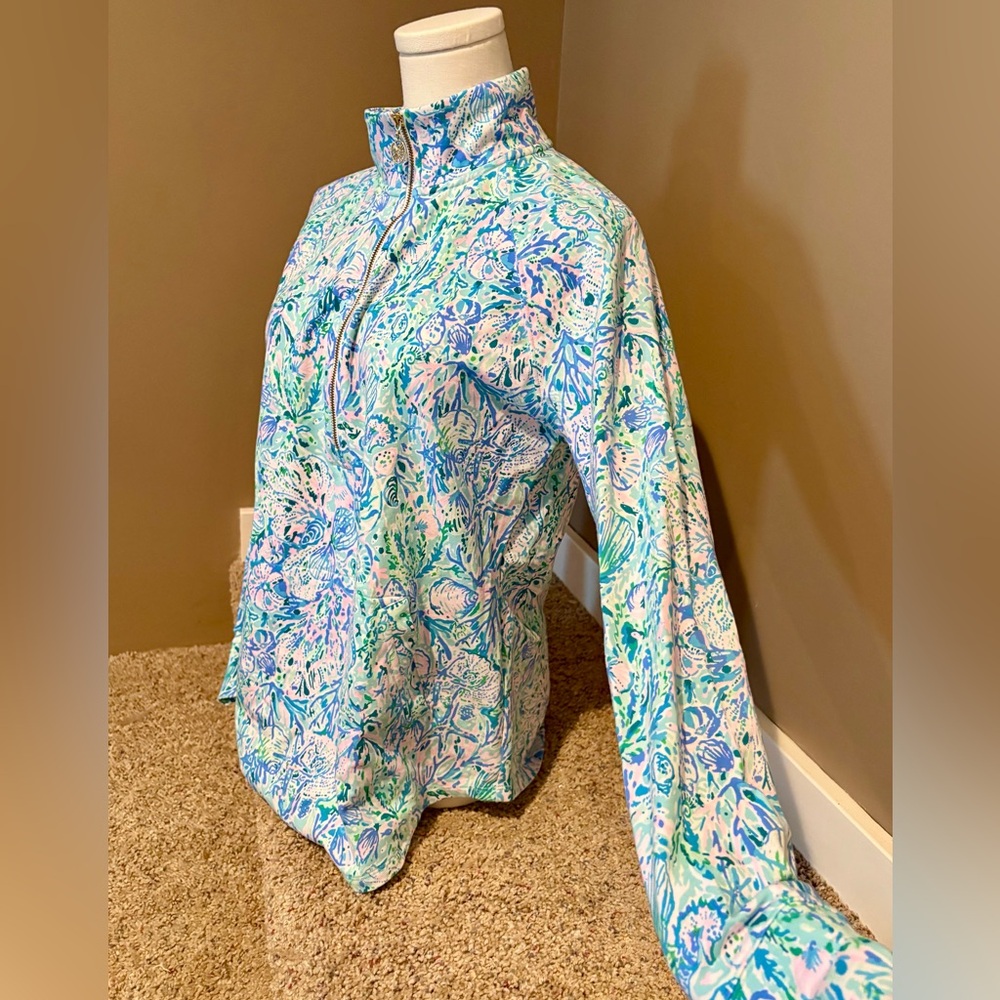 Lilly Pulitzer Skipper Popover Surf Blue Soleil It On Me Size M - Picture 14 of 16